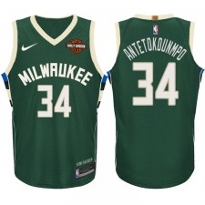 Giannis Antetokounmpo Milwaukee Bucks #34 Icône Vert maillots