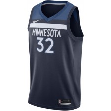 Saison Karl-Anthony Towns Minnesota Timberwolves &32 Association maillot Bleu