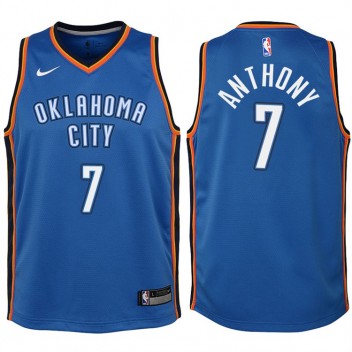 Enfants 2017-18 saison Carmelo Anthony Oklahoma City Thunder #7 Icône Bleu Échangiste maillots