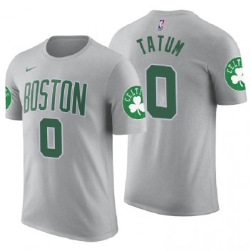 T-Chemise maillot avec nom et numéro de ville Jayson Tatum Grey des Boston Celtics # 0 pour hommes