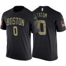 T-shirt maillot avec nom et numéro Camo noir Jayson Tatum noir Boston Celtics pour hommes