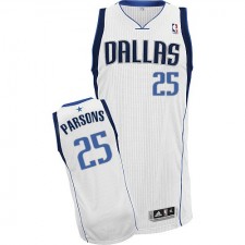 NBA Chandler Parsons Authentic Men's White Jersey - Adidas Dallas Mavericks &25 Home