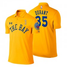 Golden State Warriors pour hommes # 35 Kevin Durant City, champion de la NBA or, Polo Performance