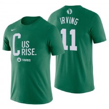 T-shirt Légende des Boston Celtics # 11 Kyrie Irving Green de la NBA Playoffs Mantra Legend