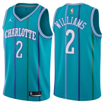 Maillot Charlotte Hornets # 2 pour homme Marvin Williams Classic Edition Teal Swingman