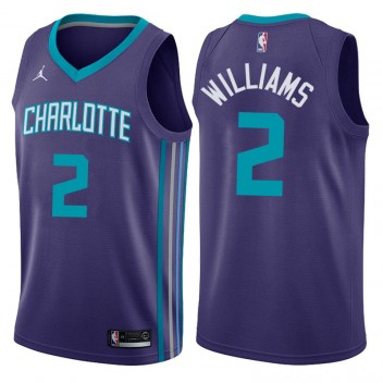 Charlotte Hornets # 2 Maillot Marvin Williams Statement Pourpre Swingman