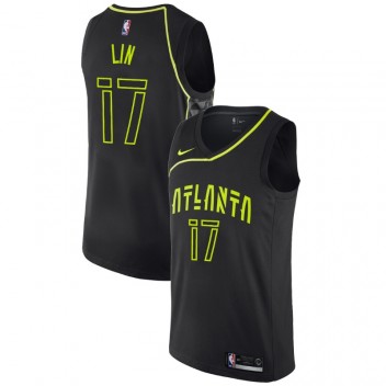 Atlanta Hawks Jeremy Lin # 17 City Maillot Noir