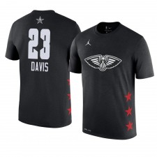 Pélicans de la Nouvelle-Orléans # 23 Anthony Davis Nom et numéro du match des étoiles 2019 T-shirt noir