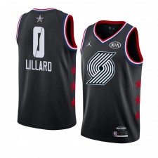 Portland Trail Blazers # 0 Black Damian Lillard 2019 All-Star Game Swingman fini Jersey Hommes