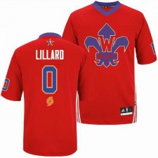 NBA Damian Lillard Authentic Men's Red Jersey - Adidas Portland Trail Blazers &0 2014 All Star