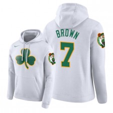 NBA Men Boston Celtics # 7 Pull à Capuche Jaylen Brown City Edition - Blanc