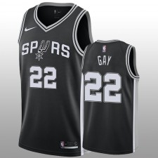 Maillot Nike pour homme Rudy Gay Swingman Noir de San Antonio Spurs & 22 - Édition Icon