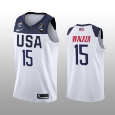 USA Team Kemba Walker Maillot Blanc 2019 FibA Coupe du Monde de Basketball