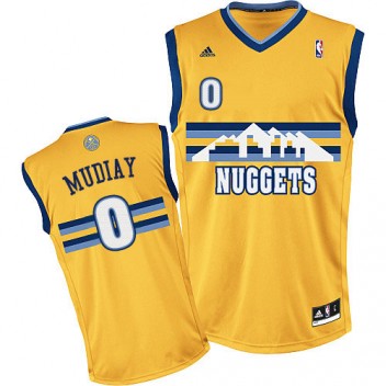 NBA Emmanuel Mudiay Swingman Hommes Gold Maillot - Adidas Magasin Denver Nuggets #0 Rechange