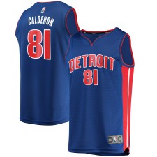 Pistons de Detroit pour hommes Jose Calderon Fanatics portant le réplique du maillot bleu Fast Break Replica - Icon Édition