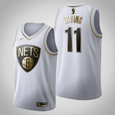 Brooklyn Nets Kyrie Irving Maillot Blanc Golden Édition