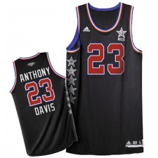 NBA Anthony Davis Swingman Men's Black Jersey - Adidas New Orleans Pelicans &23 2015 All Star
