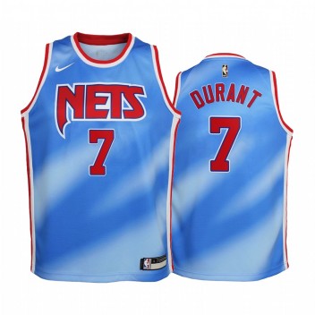 Brooklyn Nets Kevin Durant 2020-21 Hardwood Classiques Bleu Enfants Maillot