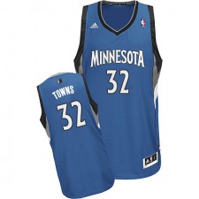 NBA Karl-Anthony Towns Swingman Men's Slate Blue Jersey - Adidas Minnesota Timberwolves &32 Road