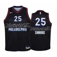 Ben Simmons Philadelphia 76ers City Edition Enfants Maillot - Noir