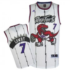 NBA Kyle Lowry Authentic Throwback Men's White Jersey - Adidas Toronto Raptors &7