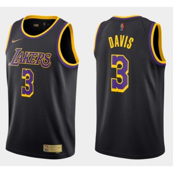 Anthony Davis Los Angeles Lakers Noir 2020-21 gagné édition Maillot