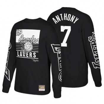 Los Angeles Lakers Big Face 3.0 Classes de feuillus T-shirt à manches longues Carmelo Anthony # 7 Noir