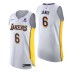 Los Angeles Lakers # 6 Lebron James Blanc Authentic Association Edition Maillot