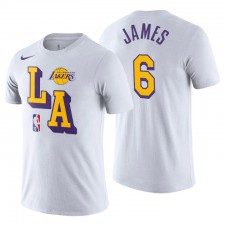 Los Angeles Lakers ^ 6 Lebron James Courtside Block T-shirt Blanc Blanc
