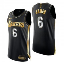 Los Angeles Lakers Maillot Lebron James James Edition Golden Noir