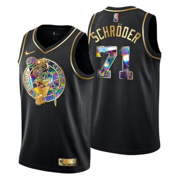 Boston Celtics Dennis Schroder # 71 Édition Golden Diamond Logo Noir Swingman Maillot