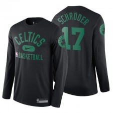 Performance de Boston Celtics Performance sur le terrain Legend Dennis Schroder No. 17 Noir T-shirt à manches longues