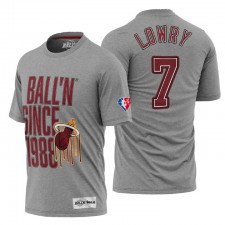 Miami Heat Kyle Kyle Lowry # 7 NBA T-shirt gris 75e anniversaire