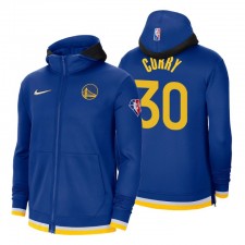 Golden State Warriors no.30 Stephen Curry 75e anniversaire Performance Showtime Royal Sweat à capuche à capuche pleine zip