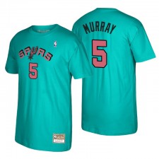 San Antonio Spurs Mitchell& Ness Recharge 2.0 Dejounte Murray # 5 Bleu T-shirt