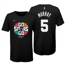 Enfants San Antonio Spurs # 5 Noir Mantra Performance NBA Playoffs Bound Dejounte Murray T-shirt
