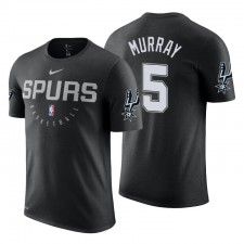 Hommes San Antonio Spurs # 5 Dejounte Murray Noir Pratique T-shirt essentiel