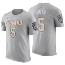 Hommes Cleveland Cavaliers # 5 J.R. Smith Grey Ville Nom& Number Maillot T-shirt