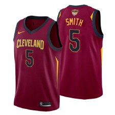 HOMMES Cleveland Cavaliers # 5 J.R. Smith 2018 NBA Finales Patched Icon Edition Marceau Swingman Maillot