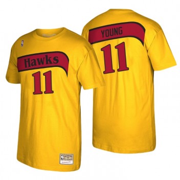 Atlanta Hawks Trae Young # 11 Mitchell& Ness Reload 2.0 T-shirt d'or