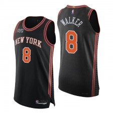New York Knicks NBA 75ème Kemba Walker ^ 8 Authentique Noir Maillot City