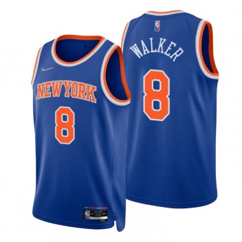 New York Knicks Kemba Walker # 8 75e Anniversaire Diamond Bleu Swingman Maillot icon