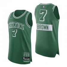 Boston Celtics NBA 75ème Jaylen Brown # 7 Authentic Green Maillot City