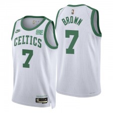 Boston Celtics Jaylen Brown ^ 7 Classic Edition Année Zéro Blanc Swingman Maillot 75ème saison