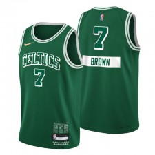 Boston Celtics Jaylen Brown # 7 Édition de la ville 75e anniversaire Green Swingman Maillot Diamond