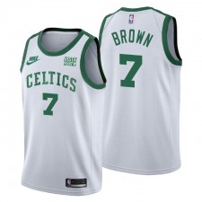 Boston Celtics Jaylen Brown ^ 7 75e anniversaire Blanc Maillot
