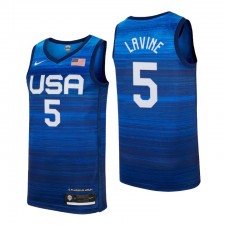 USA Team 2021 Tokyo Olympics Basketball ^ 5 Zach Lavine Navy Player Maillot