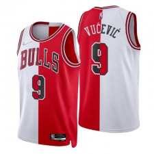 Chicago Bulls Split Edition Nikola Vucevic No. 9 Rouge Blanc Swingman Maillot