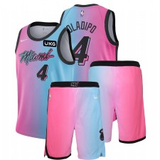 Nike Miami Heat Victor Oladipo # 4 Bleu Pink City Edition Tenue de gymnastique