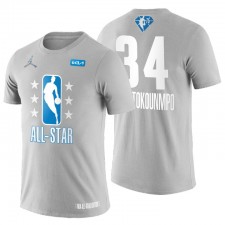 Milwaukee Bucks Giannis Antetokounmpo 2022 NBA Grey Star Grey 75ème T-shirt